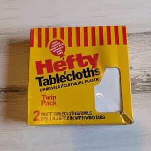 Vintage 1978 Hefty White Plastic Tablecloths Set of 2 Original Box Movie Prop
